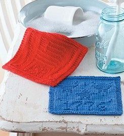 Knitting Patterns for Patriotic Dish Cloths