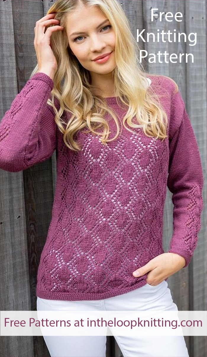Diamond Lace Sweater Free Knitting Pattern