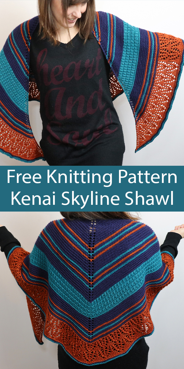 Free Shawl Knitting Pattern for Kenai Skyline Shawl