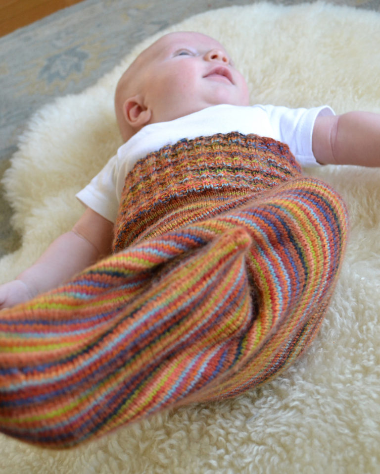 Free Knitting Pattern for Baby Kicking Bag