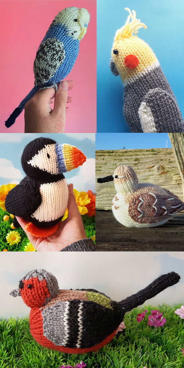 Knitting Patterns for 18 Birds by Nicky Fijalkowska