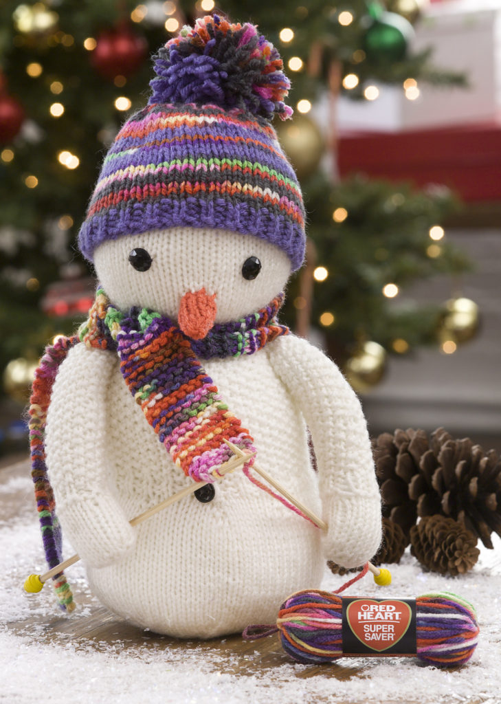 Free Knitting Pattern for Knitting Snowman
