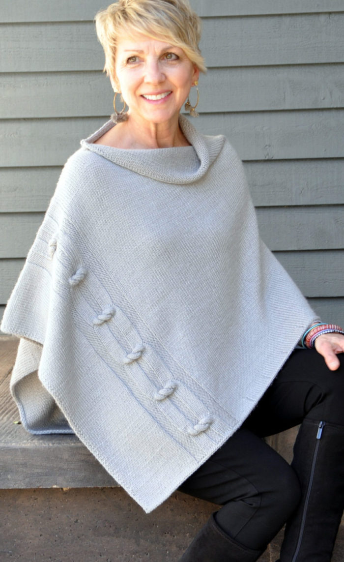 Knitting Pattern for Knotted Chain Poncho