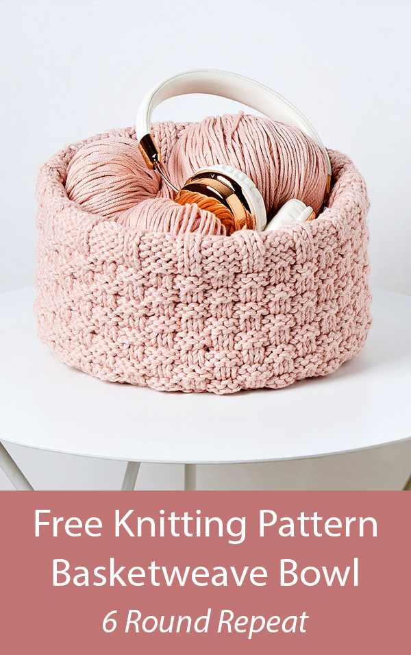 Free Basketweave Bowl Knitting Pattern