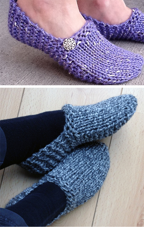 Knitting Pattern for Easy Kwiki Slippers