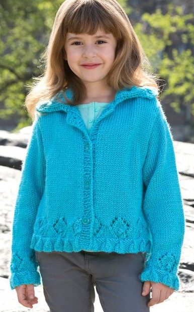 Free knitting pattern for Lacy Border Sweater