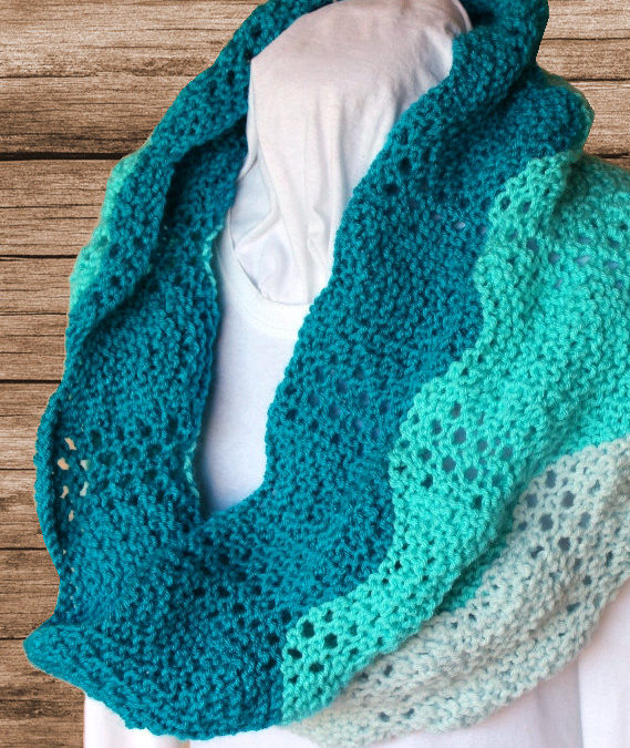 Knitting Pattern for Lace Ripple Cowl
