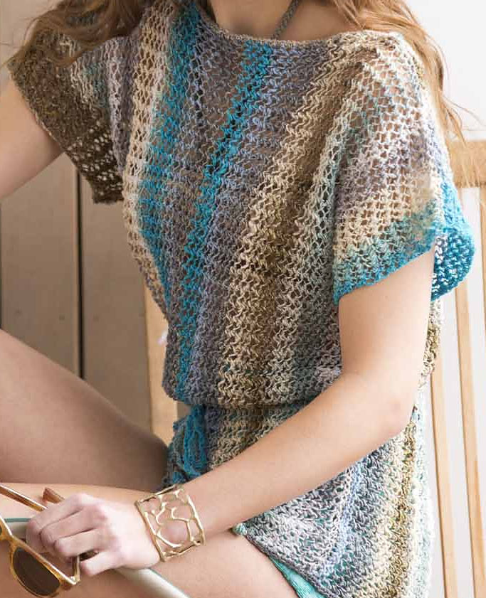 Knitting Pattern for One Row Repeat Lace Tee