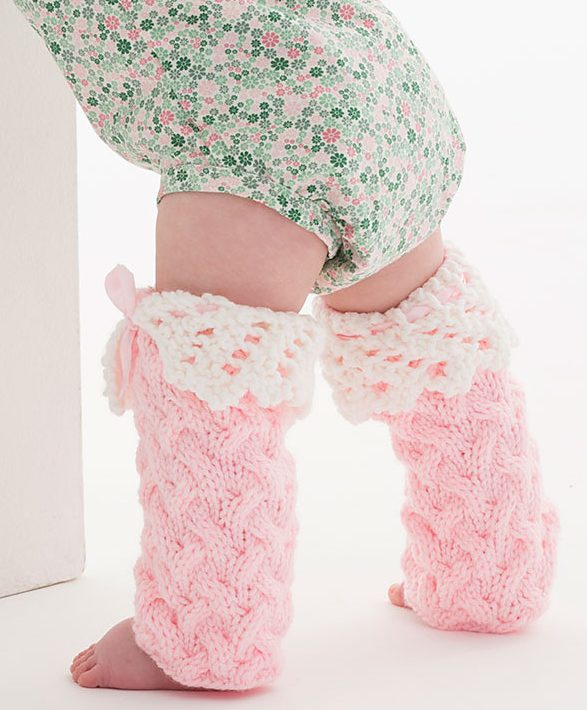Free Knitting Pattern for Lacy Baby Legwarmers