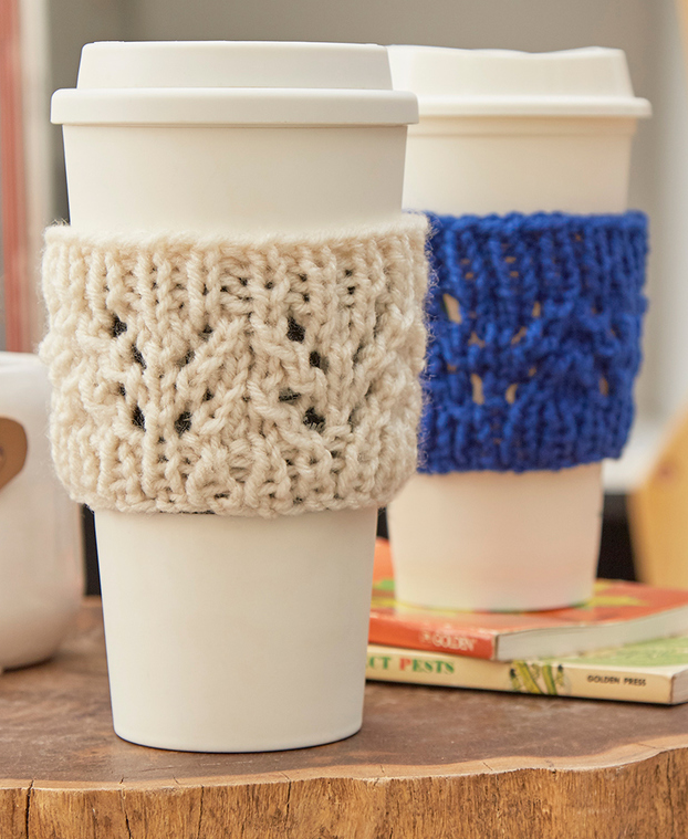 Free Knitting Pattern for Lacy Cup Cozy