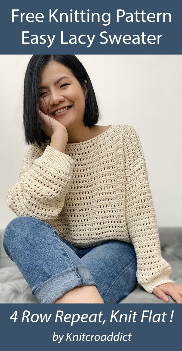 Easy Lacy Sweater Free Knitting Pattern