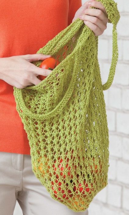 Knitting Pattern for Lacy Market Bag