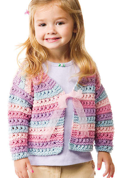 Knitting Pattern for Lacy Stripe Cardigan