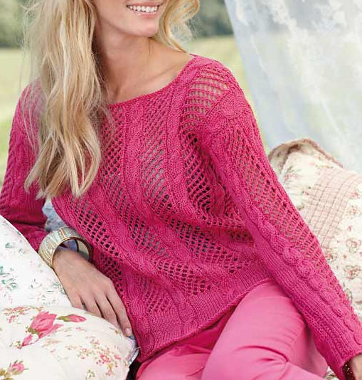 Free Knitting Pattern for Lace Pullover