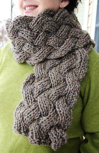 Free knitting pattern for Lamar Chunky Scarf and more scarf knitting patterns
