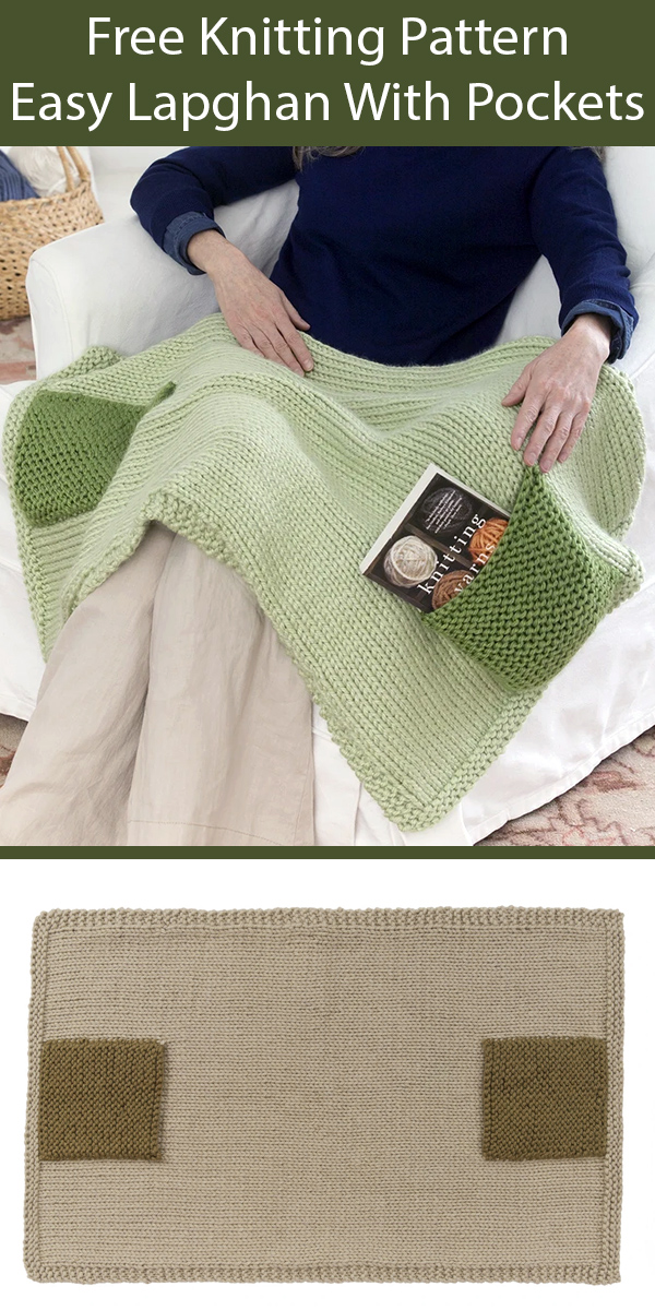 Free Knitting Pattern for Lapghan With Pockets