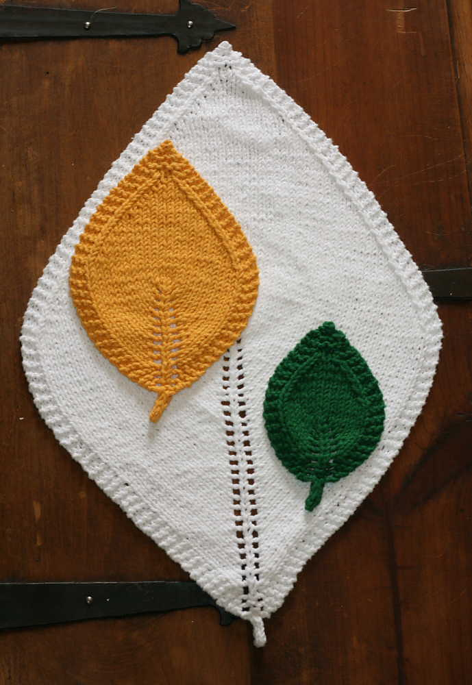 Free Knitting Pattern for Leaf in 3 Sizes