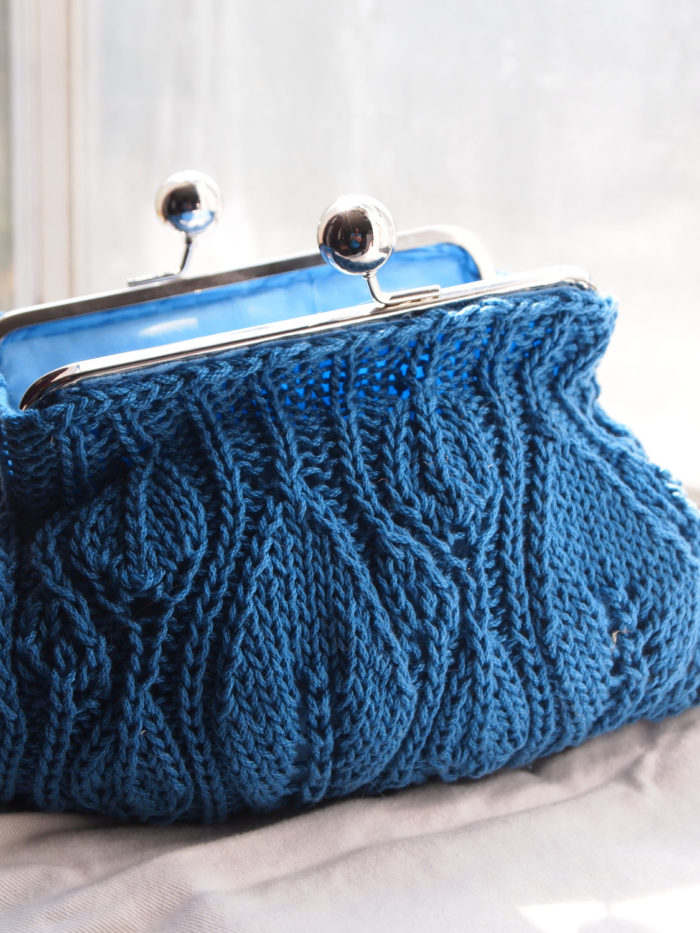 Free Knitting Pattern for Leafy Clutch