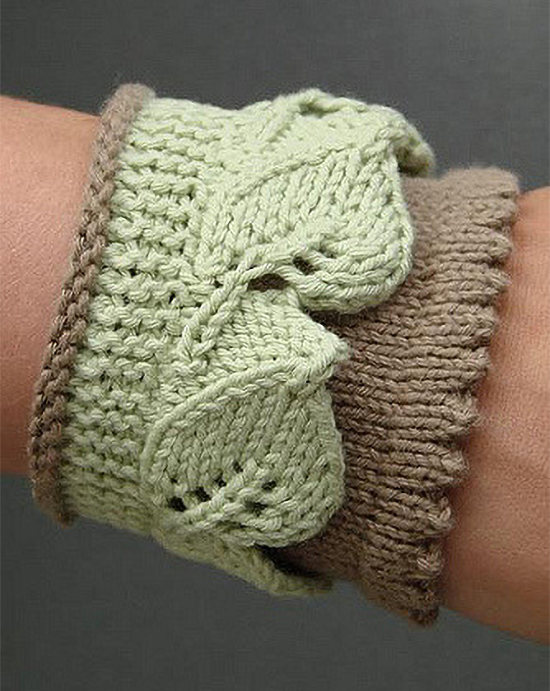 Free Knitting Pattern for Leaf Lace Cuff