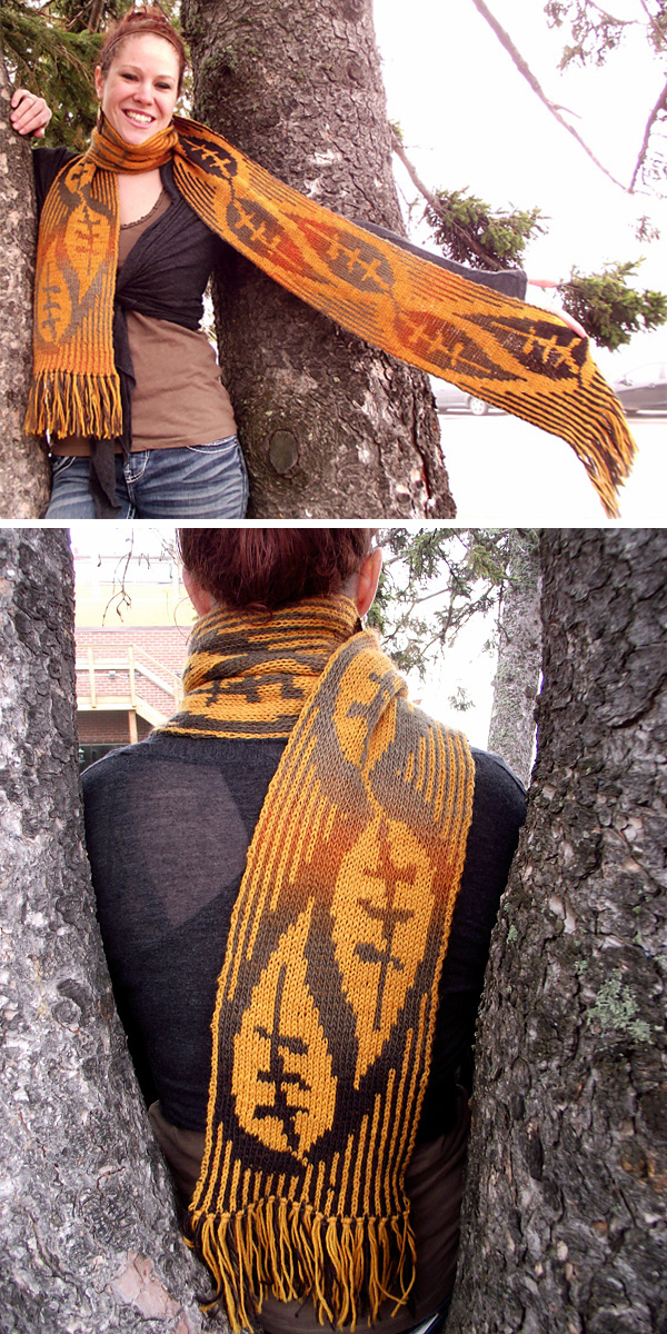 Free Knitting Pattern for Leaves of Grass Scarf