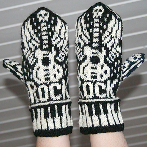 Knitting Pattern for Lets Rock Mittens