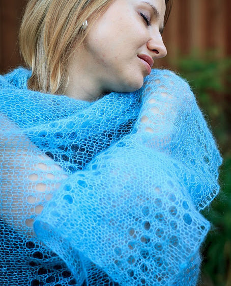 Free Knitting Pattern for Evelyne Shawl