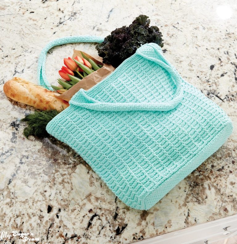 Free Knitting Pattern for Easy Market Tote