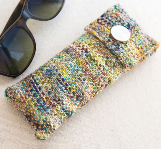 Free Knitting Pattern and Class for Linen Stitch Glasses Case