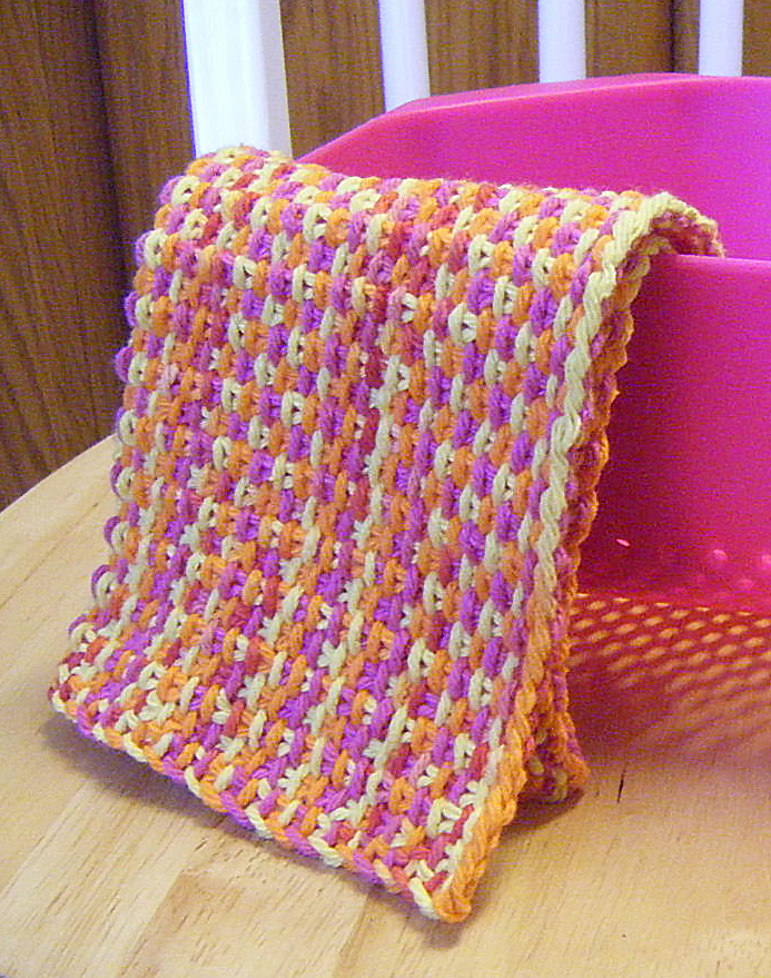 Free Knitting Pattern for Linen Stitch Dish Cloth
