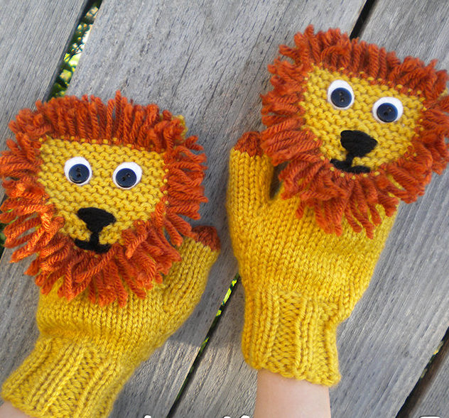 Knitting Pattern for Lion Mittens