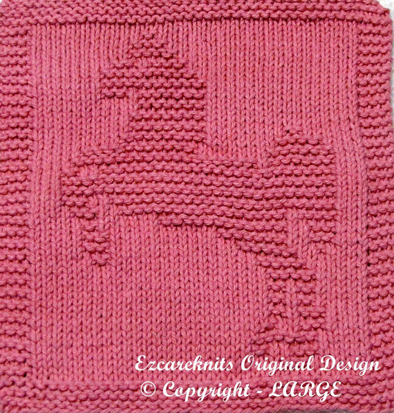 Knitting pattern for Lipizzaner Horse Wash Cloth