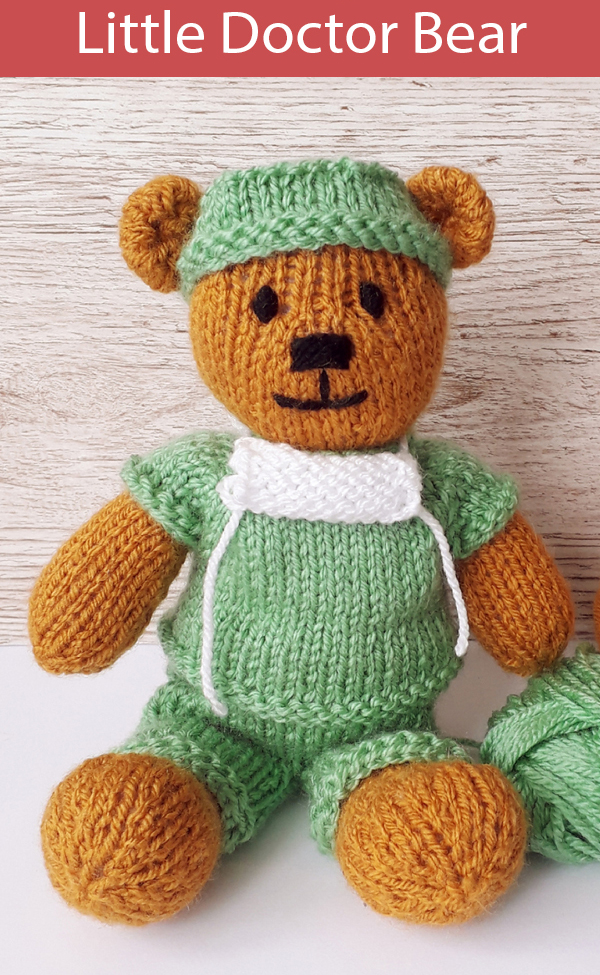 Knitting Pattern for Little Doctor Teddy Bear
