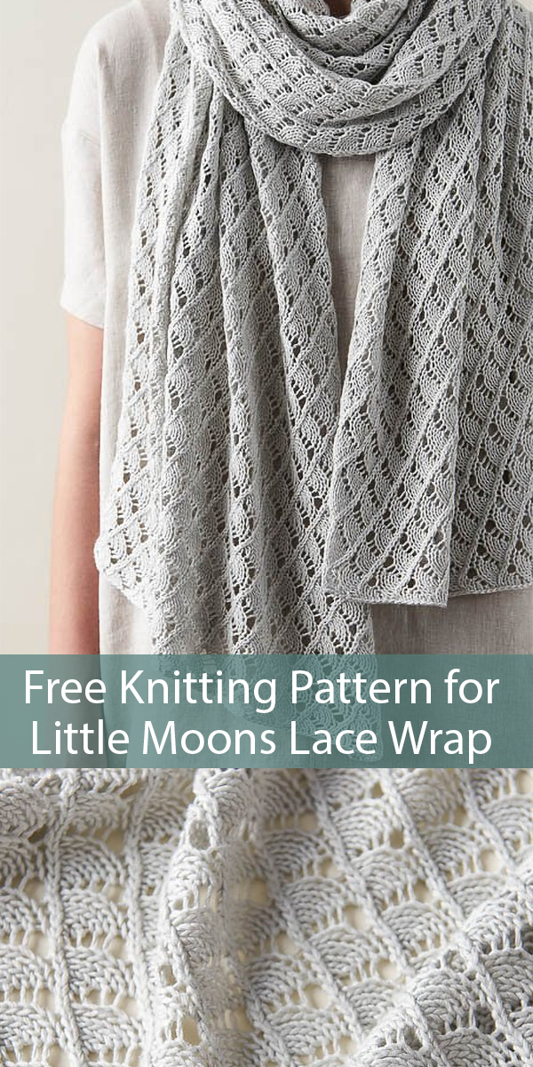Free Knitting Pattern for Little Moons Lace Wrap