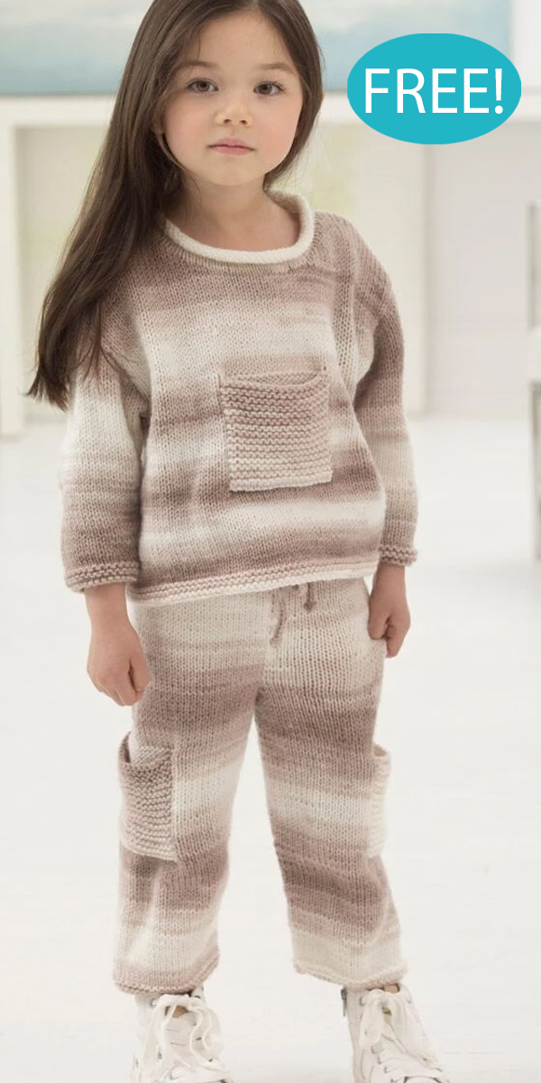 Free Baby Knitting Pattern Little Weekend Pants and Top Sweater