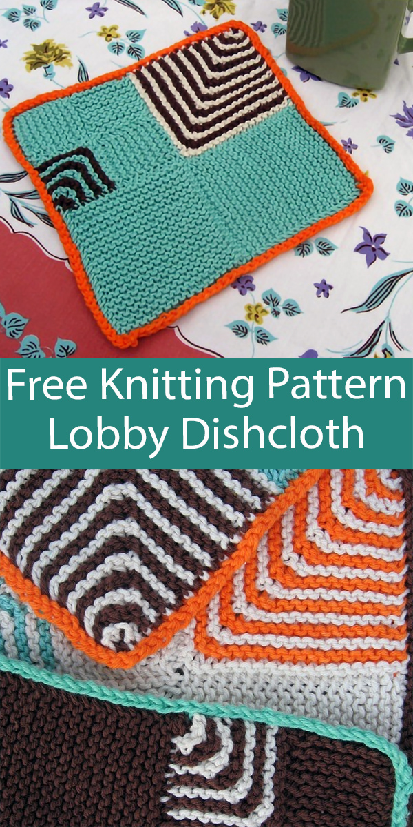Free Dish Cloth Knitting Pattern Lobby Dishcloth Scrap Yarn