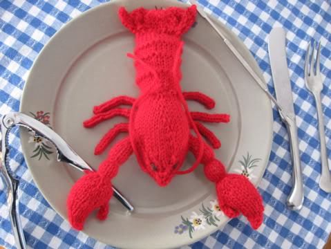 Free knitting pattern for Toy Lobster and more sea animal knitting patterns