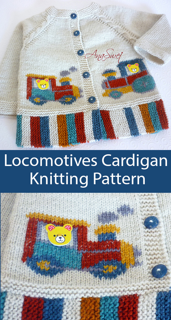 Knitting Pattern for Locomotives Cardigan for Toddlers