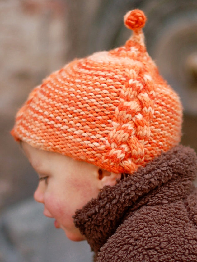 Knitting Pattern for Lollie Cabled Pixie Hat