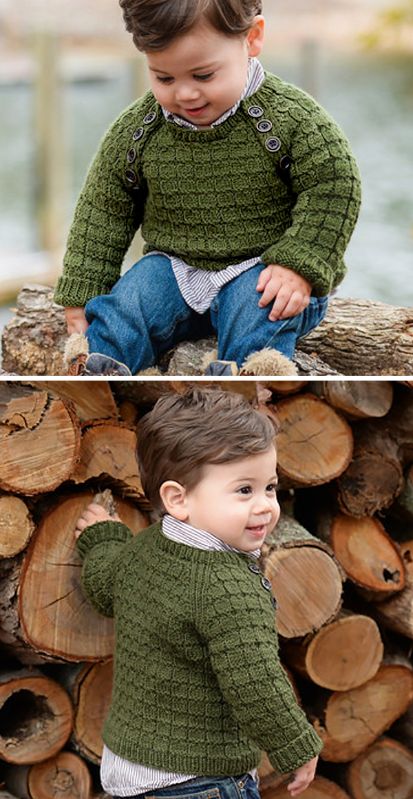 Knitting Pattern for Lumberjack Baby and Child Sweater
