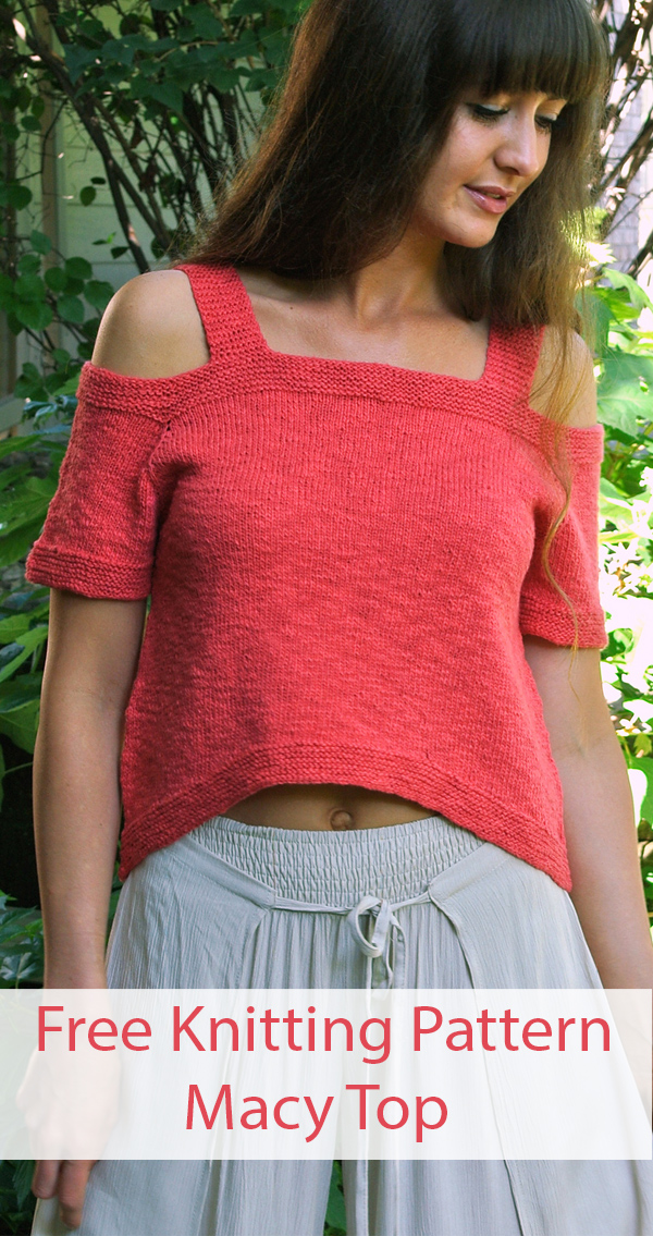 Free Knitting Pattern for Macy Cold Shoulder Top