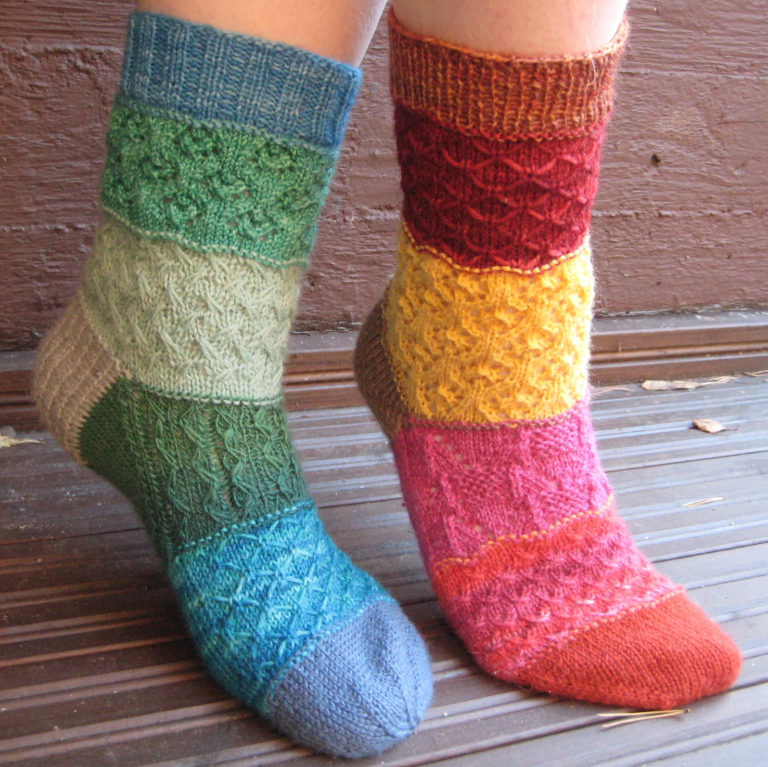 Free Knitting Pattern for Stashbuster Mad Mix Socks