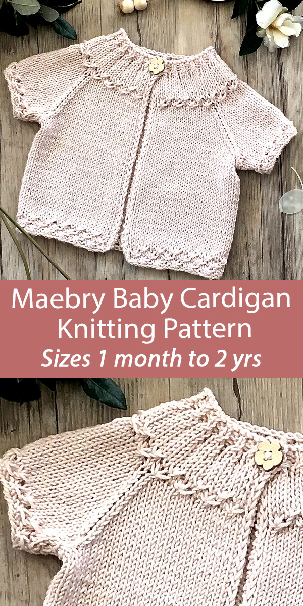Baby Sweater Knitting Pattern Maebry Short Sleeve Cardigan
