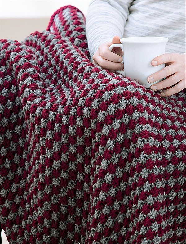 Knitting Pattern for Make in a Weekend Daisy Stitch Throw