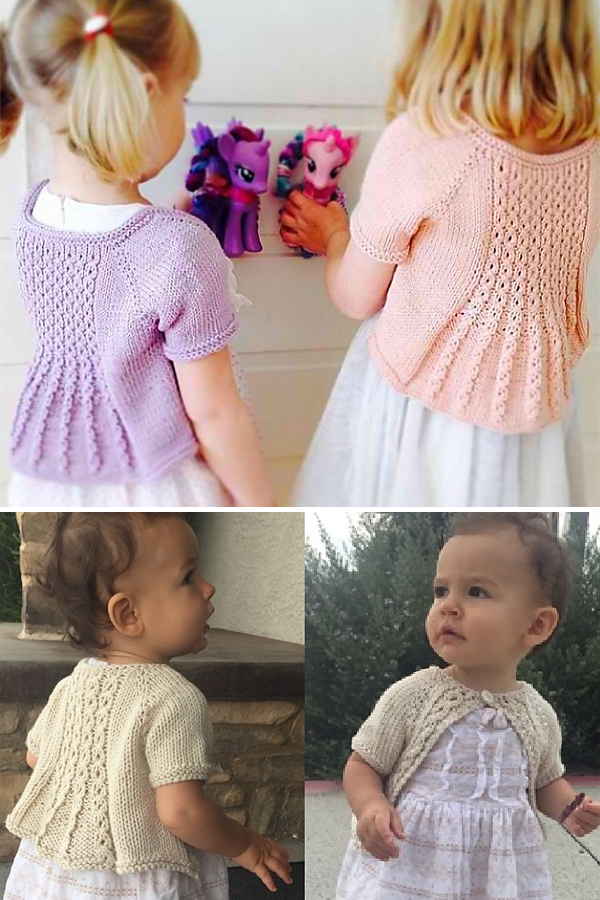 Knitting Pattern for Marian Shrug for Baby through Adult