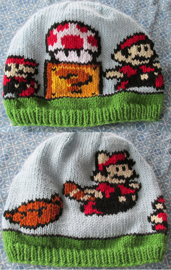 Free knitting pattern for Mario Transformation Hat