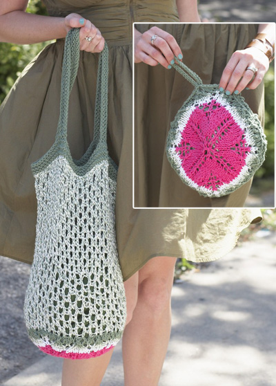 Free knitting pattern for Melon Pocket Bag