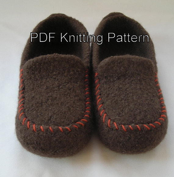 Knitting pattern for Men's Felted Slippers