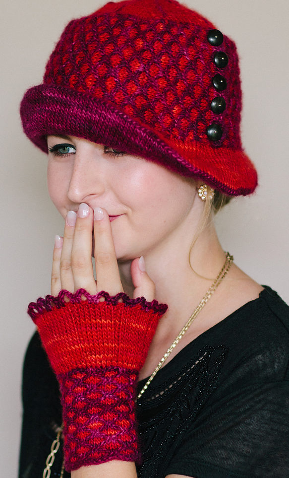 Knitting Pattern for Mercy Cloche and Mitts