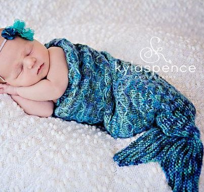 Knitting pattern for Mermaid Cocoon and more baby sleep sack patterns