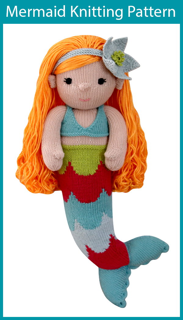 Knitting pattern for Mermaid Toy